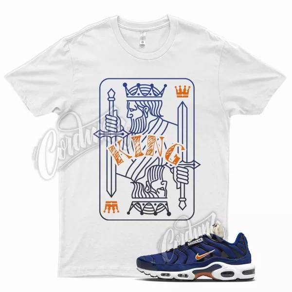 White KING T Shirt for N Air Max Plus Deep Royal Blue Obsidian Orange Jezsport.com