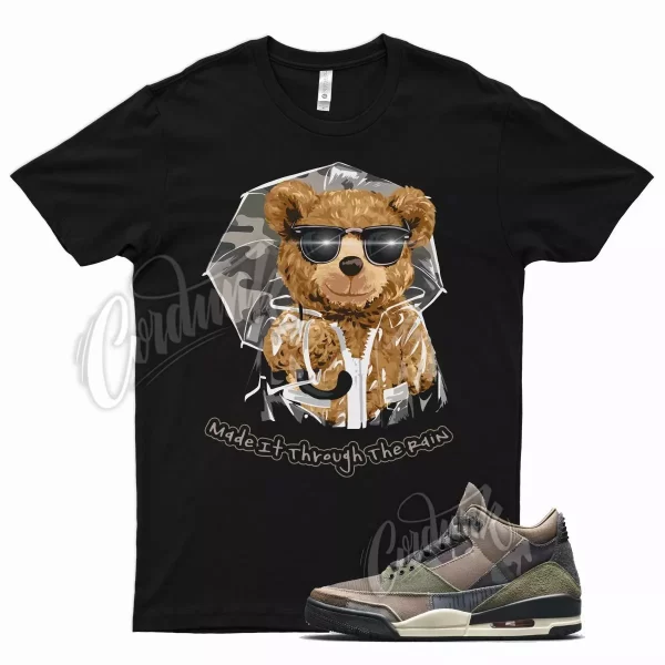 Black RAIN T Shirt for Air J1 3 Camo Green Brown Tan Beige Camouflage Jezsport.com