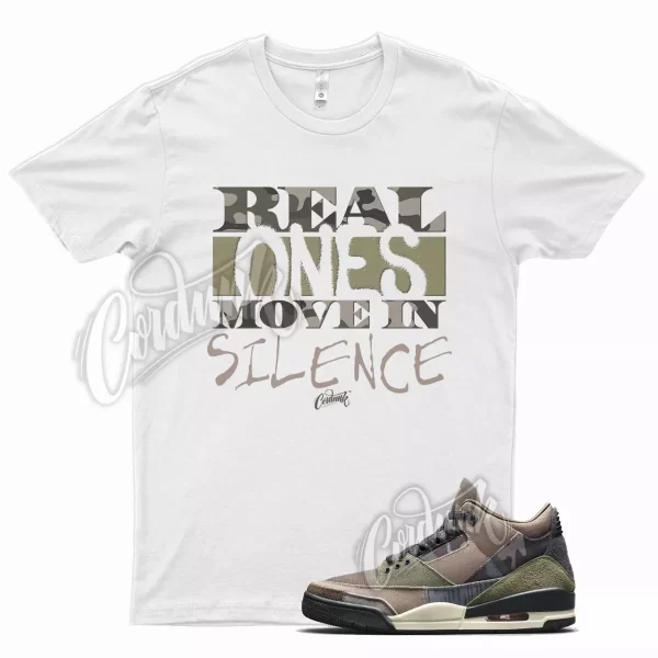 White R1 T Shirt for Air J1 3 Camo Green Brown Tan Beige Camouflage Jezsport.com