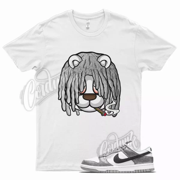 White DREAD T Shirt for N Dunk Low Shimmer Cracked Silver Black Metallic 1 Jezsport.com