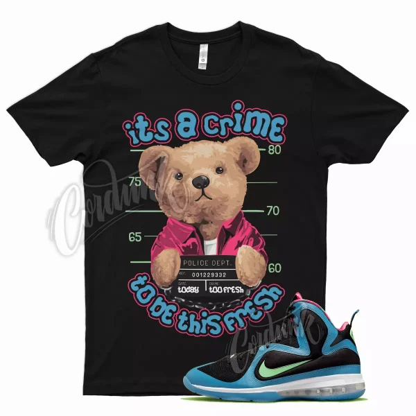 CRIME T Shirt for LeBron 9 South Coast Miami Fury Neon Fireberry Pink Blue Miami Jezsport.com