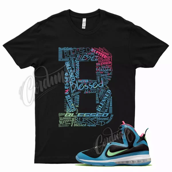 BLESSED Shirt for LeBron 9 South Coast Miami Fury Neon Fireberry Pink Blue Miami Jezsport.com