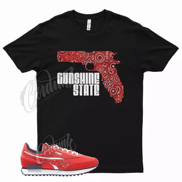 Black GUNSHINE T Shirt for P uma Future Rider Red Bandana Pattern Jezsport.com