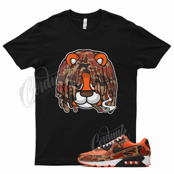 Black DREAD T Shirt for Air Max 90 Duck Camo Orange Brown Tan Pattern Print Jezsport.com