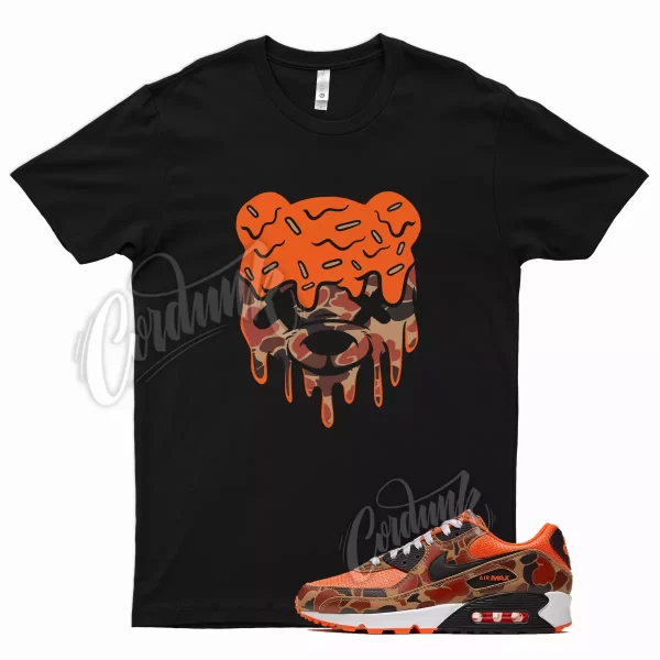 Black DRIPPY T Shirt for Air Max 90 Duck Camo Orange Brown Tan Pattern Print Jezsport.com