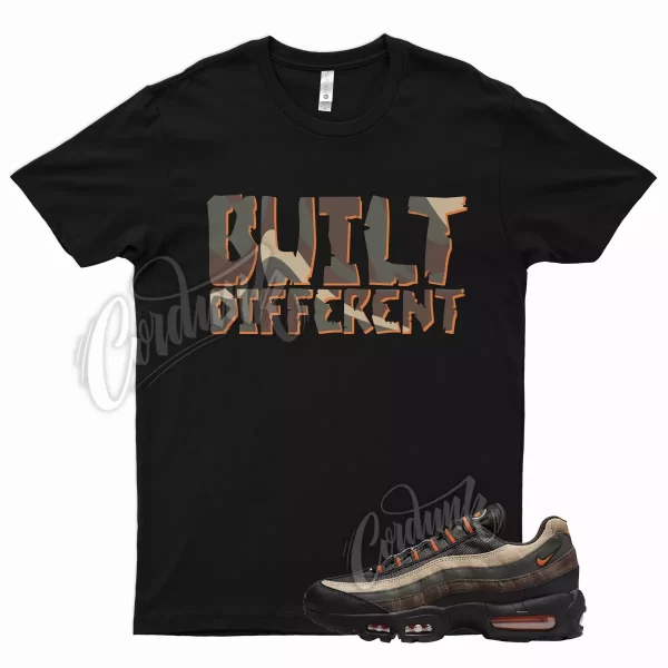 Black BUILT T Shirt for Air Max 95 Dark Army Orange Blaze Tweed Cinder Jezsport.com