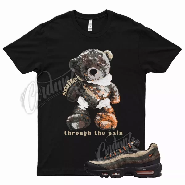 Black SMILE T Shirt for N Air Max 95 Dark Army Orange Blaze Tweed Cinder Jezsport.com