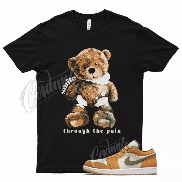 Black SMILE T Shirt for Air J11 Low Orange Olive Green Dusty Dunk Sequoia Jezsport.com