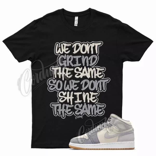 Black GRIND T Shirt for Air J11 Mid Cream Grey Neutral Tones Wolf Cool Jezsport.com