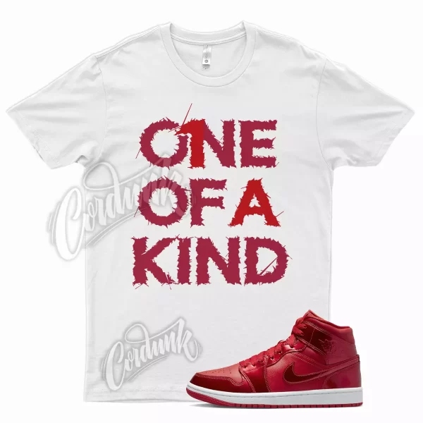 White 1OAK T Shirt for Air J1 1 Mid SE Red Pomegranate University Jezsport.com