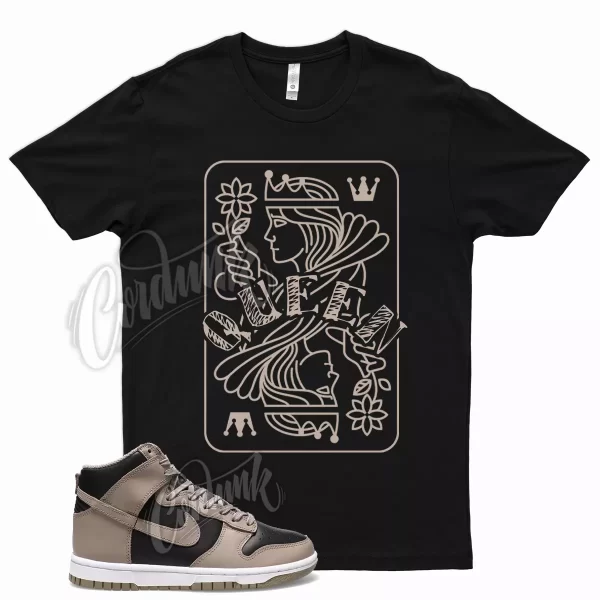 Black QUEEN T Shirt for Dunk High Moon Fossil Beige Air Force Jezsport.com