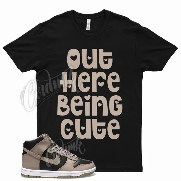 Black CUTE T Shirt for Dunk High Moon Fossil Beige Air Force Jezsport.com