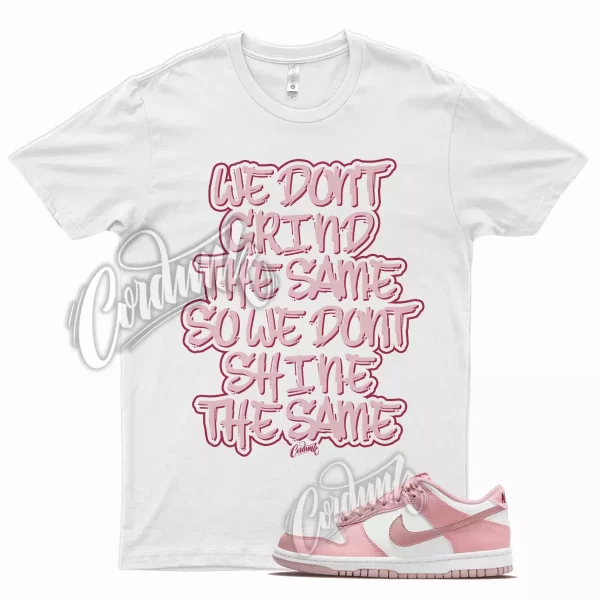 White GRIND T Shirt for Dunk Low Pink Velvet Pink Glaze Pomegranate Jezsport.com