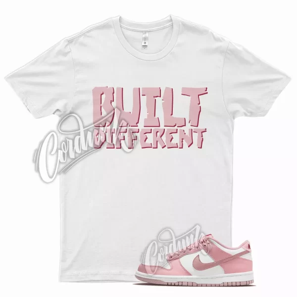 White BUILT T Shirt for Dunk Low Pink Velvet Pink Glaze Pomegranate Jezsport.com