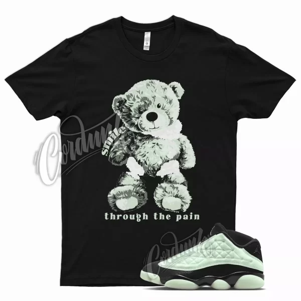 Black SMILE T Shirt for Air J1 13 Low Singles Day Barely Green 1 Jezsport.com