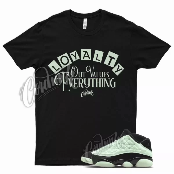 Black LOYALTY T Shirt for Air J1 13 Low Singles Day Barely Green 1 Jezsport.com