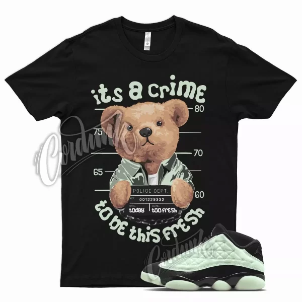 Black CRIME T Shirt for Air J1 13 Low Singles Day Barely Green 1 Jezsport.com