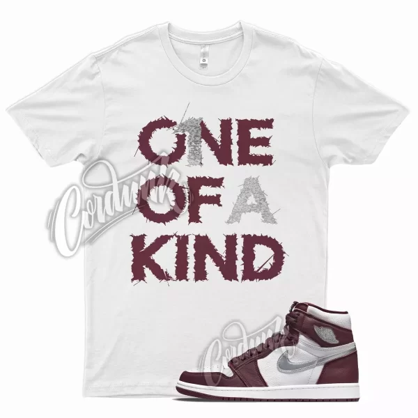 White 1OAK T Shirt for Air J1 1 High OG Bordeaux Metallic Silver 6 Beetroot Jezsport.com