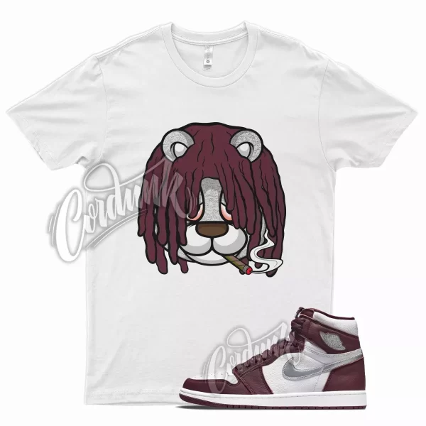 White DREAD T Shirt for Air J1 1 High OG Bordeaux Metallic Silver 6 Beetroot Jezsport.com