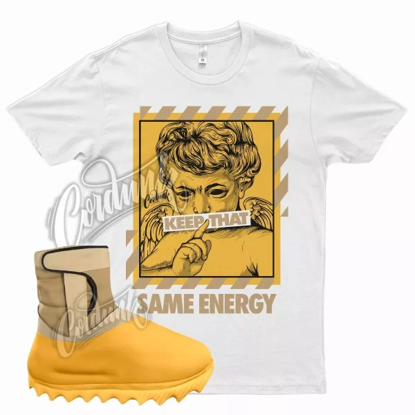 White ENERGY T Shirt for Y Knit Runner Boot Sulfur Yellow Tan Brown Jezsport.com