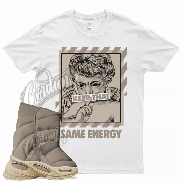 White ENERGY T Shirt for YZ NSTLD Boot Khaki Tan Brown Boost Sand Jezsport.com