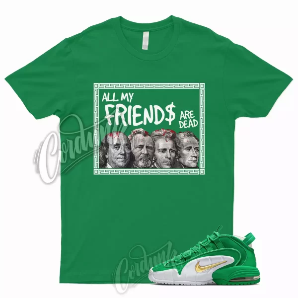 PREZ T Shirt for Air Max Penny Stadium Green White Mystic Metallic Gold Lucky, FQ8827-324 Jezsport.com