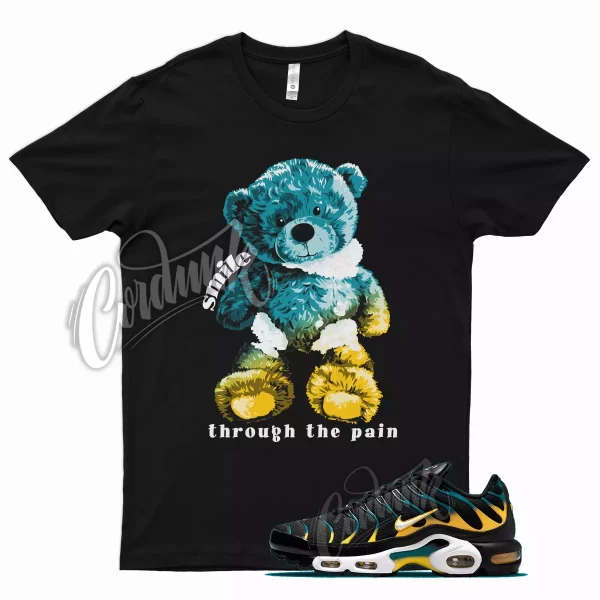 Black SMILE T Shirt for Air Max Plus Teal Yellow White Jezsport.com