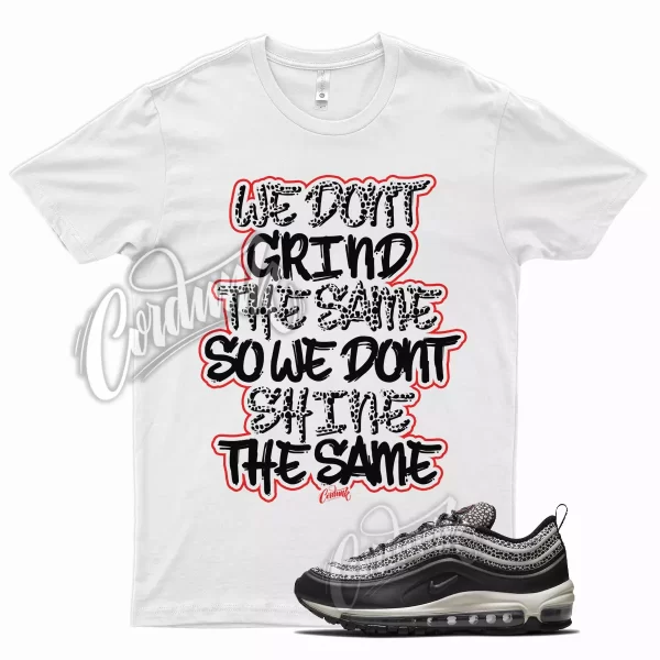 White GRIND T Shirt for Air Max 97 Safari Red Black Sail Animal Print Jezsport.com