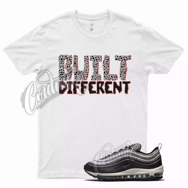 White BUILT T Shirt for Air Max 97 Safari Red Black Sail Animal Print Jezsport.com