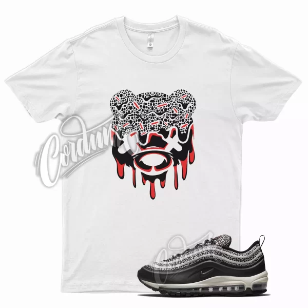 White DRIPPY T Shirt for Air Max 97 Safari Red Black Sail Animal Print Jezsport.com