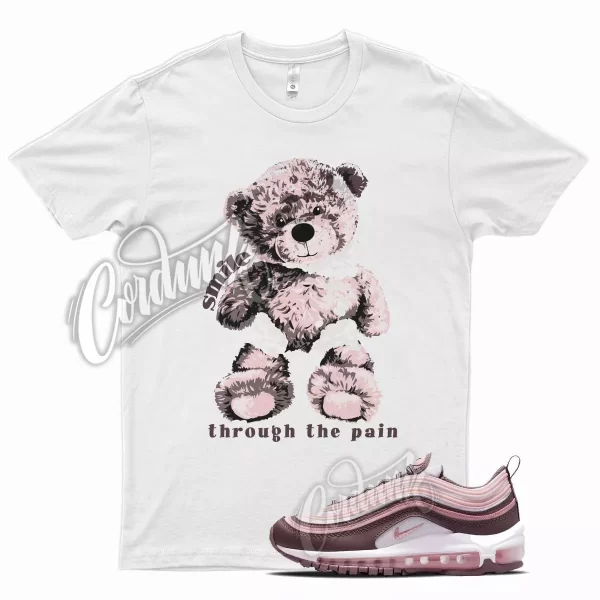 White SMILE T Shirt for Air Max 97 Violet Ore Pink Glaze Valiant Court Jezsport.com