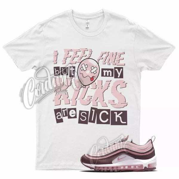 White SICK V2 T Shirt for Air Max 97 Violet Ore Pink Glaze Valiant Court Jezsport.com