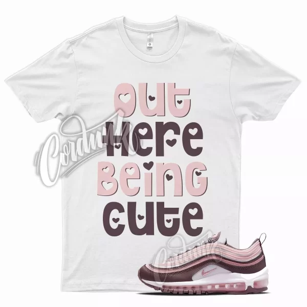 White CUTE T Shirt for Air Max 97 Violet Ore Pink Glaze Valiant Court Jezsport.com