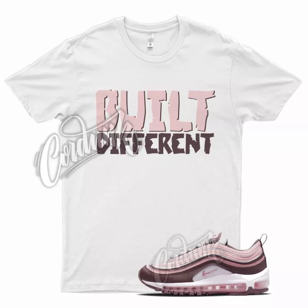 White BUILT T Shirt for Air Max 97 Violet Ore Pink Glaze Valiant Court Jezsport.com