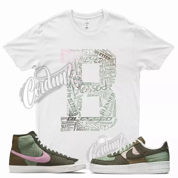 BLESSED T Shirt for Air Force 1 Blazer Toasty Oil Green Olive Brown Sequioa Jezsport.com