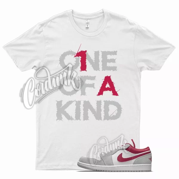 White 1OAK T Shirt for Air J1 1 Low SE Light Smoke Grey Gym Red Jezsport.com