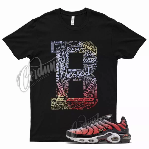 Black BLESSED T Shirt for Air Max Plus Sisterhood Red Purple Gold Jezsport.com