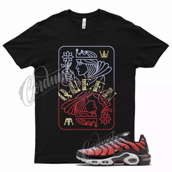 Black QUEEN T Shirt for Air Max Plus Sisterhood Red Purple Gold Jezsport.com