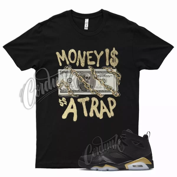 Black TRAP T Shirt for J1 Flight Club 91 Metallic Gold DMP Defining Moments Jezsport.com