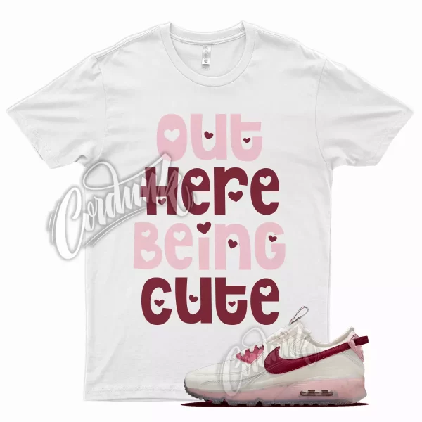 White CUTE Shirt for Air Max 90 Terrascape Pink Glaze Pomegranate Valentine's Jezsport.com