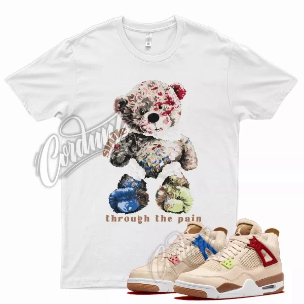 White SMILE Shirt for Air J1 4 Wild Things Hemp Brown Barely Volt Red Blue Jezsport.com