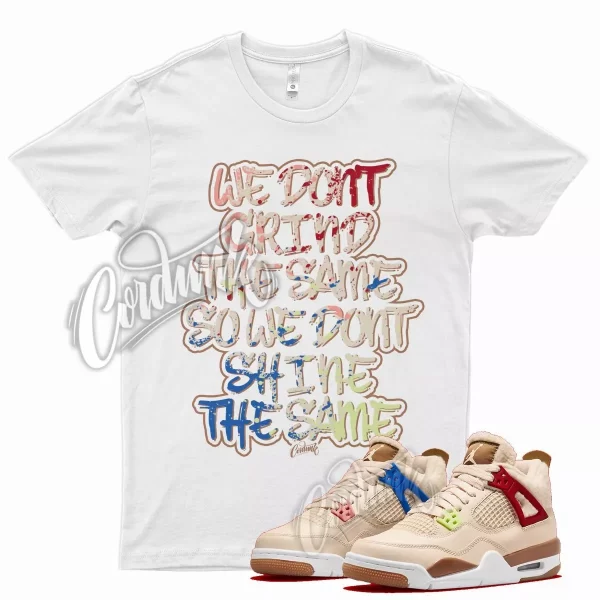 White GRIND Shirt for Air J1 4 Wild Things Hemp Brown Barely Volt Red Blue Jezsport.com