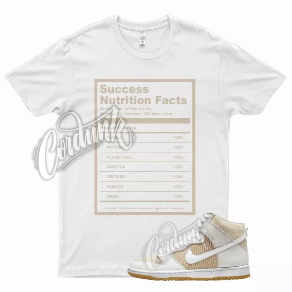 White SUCCESS T Shirt for N SB Dunk High Unbleached Tan Gum Jezsport.com