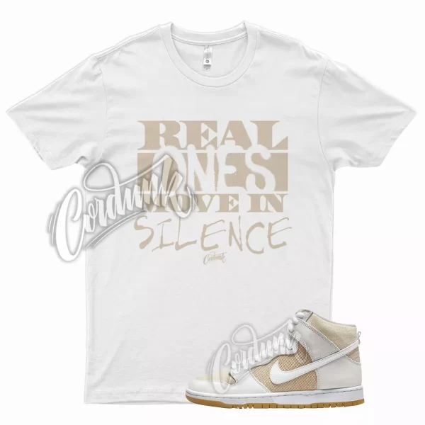 White REAL T Shirt for N SB Dunk High Unbleached Tan Gum Jezsport.com