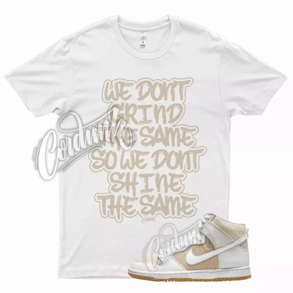 White GRIND T Shirt for N SB Dunk High Unbleached Tan Gum Jezsport.com