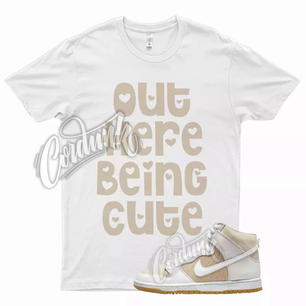 White CUTE T Shirt for N SB Dunk High Unbleached Tan Gum Jezsport.com