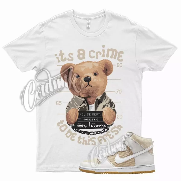 White CRIME T Shirt for N SB Dunk High Unbleached Tan Gum Jezsport.com