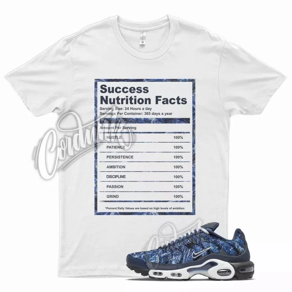 White SUCCESS T Shirt for N Air Max Plus Midnight Navy Obsidian Camo Jezsport.com