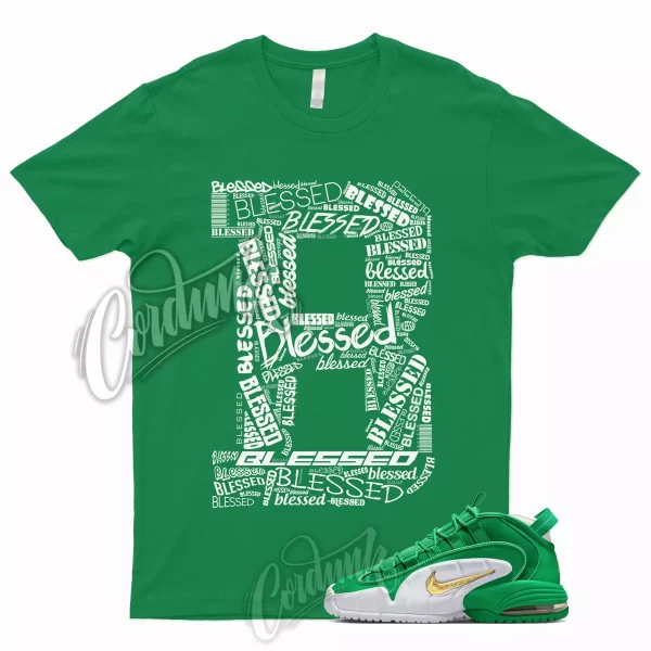 BLESSED T Shirt for Air Max Penny Stadium Green White Mystic Metallic Gold Lucky Jezsport.com