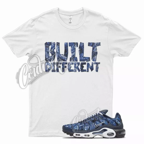 White BUILT T Shirt for N Air Max Plus Midnight Navy Obsidian Camo Jezsport.com